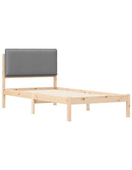 Letto con Testiera Rivestita Grigio chiaro 90 x 200 cm