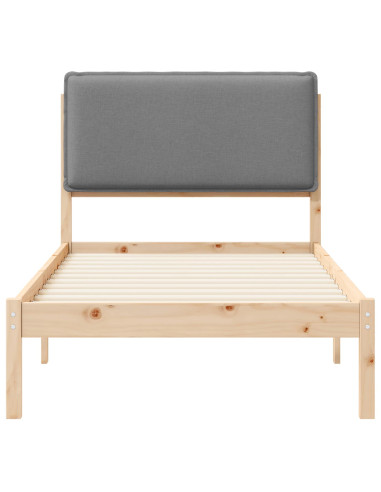 Letto con Testiera Rivestita Grigio chiaro 80 x 200 cm