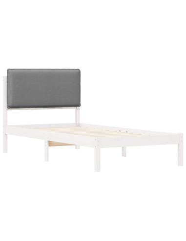 Letto con Testiera Rivestita Grigio chiaro 80 x 200 cm