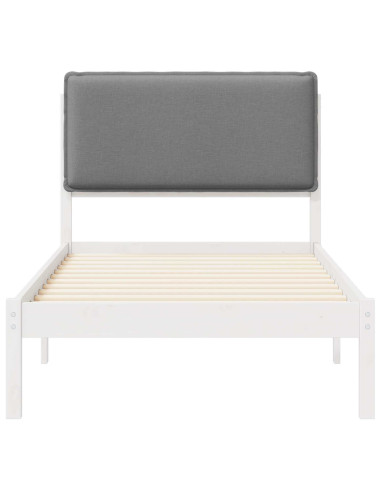 Letto con Testiera Rivestita Grigio chiaro 80 x 200 cm