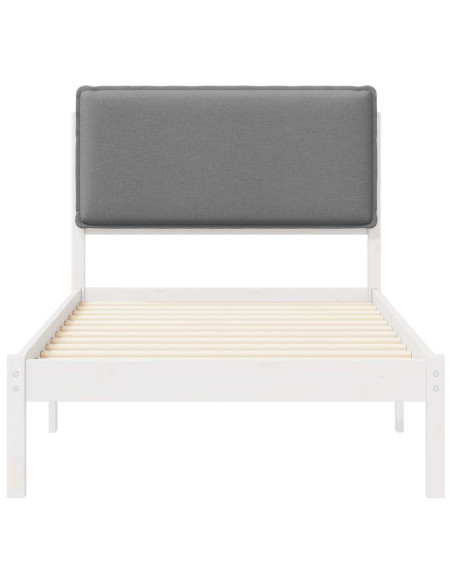 Letto con Testiera Rivestita Grigio chiaro 80 x 200 cm