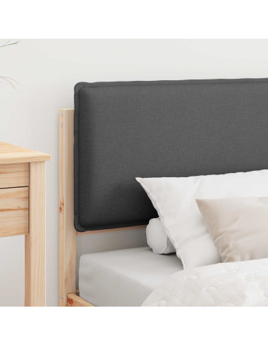 Letto con Testiera Rivestita Grigio scuro 90 x 190 cm