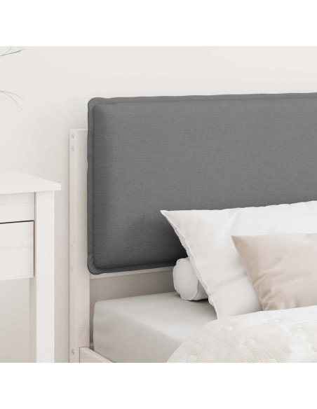 Letto con Testiera Rivestita Grigio chiaro 75 x 190 cm