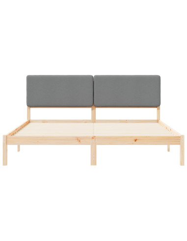 Letto con Testiera Rivestita Grigio chiaro 180 x 200 cm