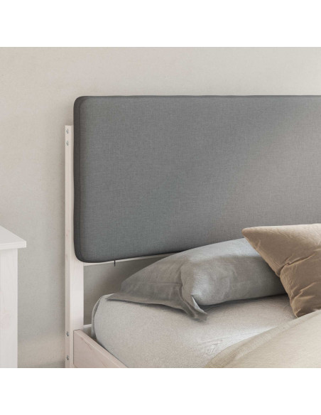 Letto con Testiera Rivestita Grigio chiaro 180 x 200 cm