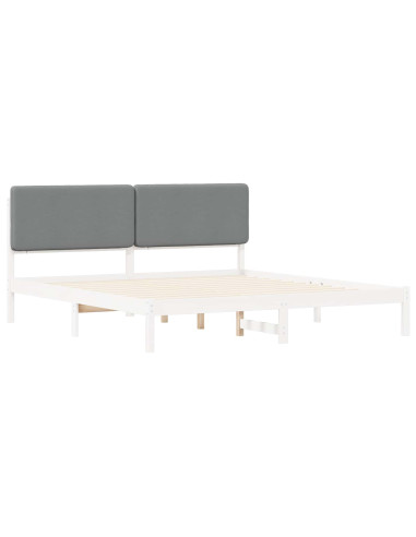 Letto con Testiera Rivestita Grigio chiaro 180 x 200 cm