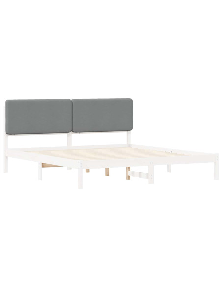 Letto con Testiera Rivestita Grigio chiaro 180 x 200 cm
