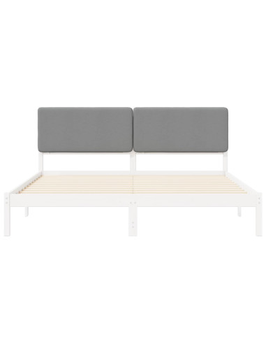 Letto con Testiera Rivestita Grigio chiaro 180 x 200 cm