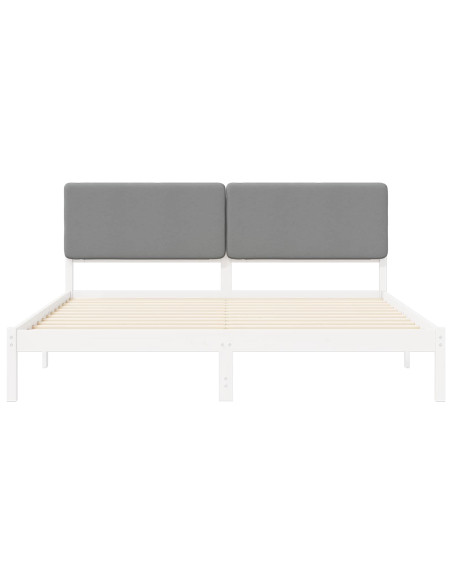 Letto con Testiera Rivestita Grigio chiaro 180 x 200 cm