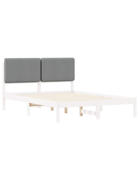 Letto con Testiera Rivestita Grigio chiaro 160 x 200 cm