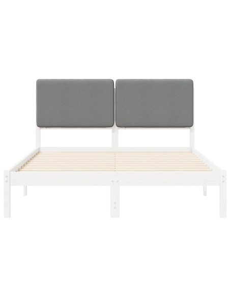 Letto con Testiera Rivestita Grigio chiaro 160 x 200 cm