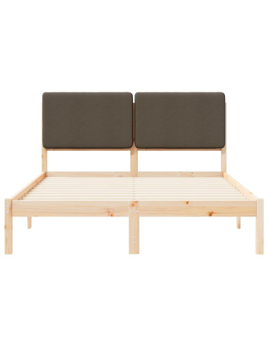Letto con Testiera Rivestita Talpa 150 x 200 cm Pino massello
