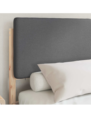 Letto con Testiera Rivestita Grigio scuro 140 x 200 cm