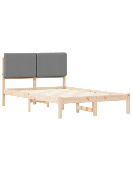 Letto con Testiera Rivestita Grigio chiaro 120 x 200 cm