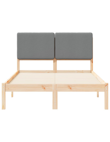 Letto con Testiera Rivestita Grigio chiaro 120 x 200 cm
