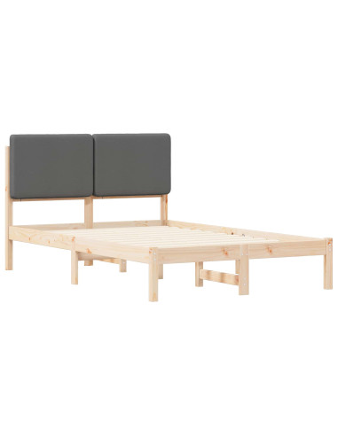 Letto con Testiera Rivestita Grigio scuro 120 x 200 cm