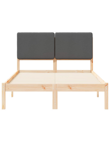 Letto con Testiera Rivestita Grigio scuro 120 x 200 cm