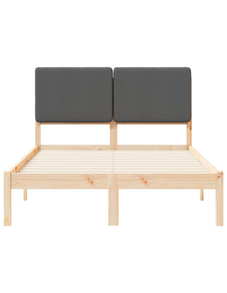 Letto con Testiera Rivestita Grigio scuro 120 x 200 cm