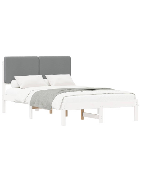 Letto con Testiera Rivestita Grigio chiaro 120 x 200 cm
