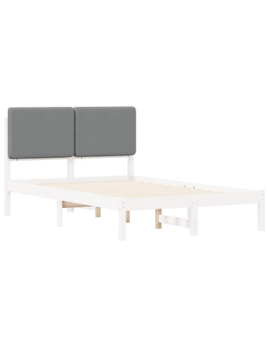 Letto con Testiera Rivestita Grigio chiaro 120 x 200 cm