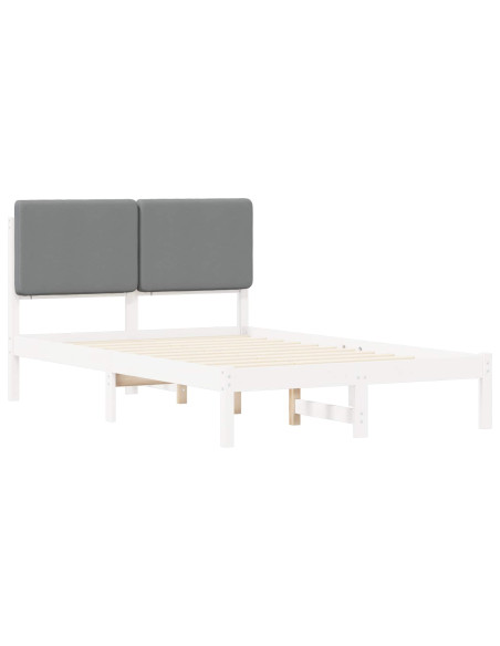 Letto con Testiera Rivestita Grigio chiaro 120 x 200 cm