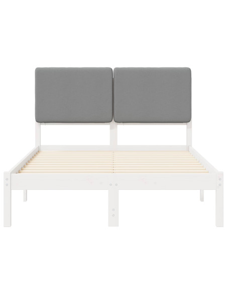 Letto con Testiera Rivestita Grigio chiaro 120 x 200 cm