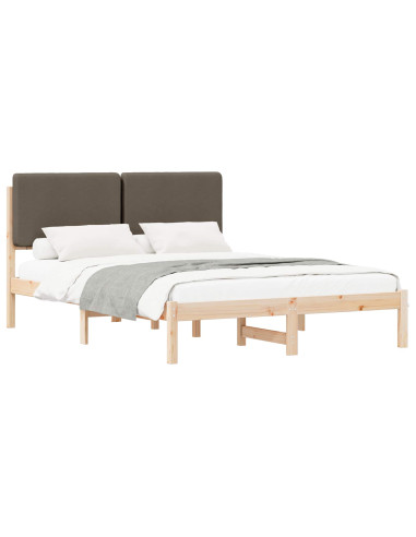 Letto con Testiera Rivestita Talpa 140 x 190 cm Pino massello