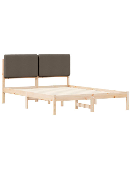 Letto con Testiera Rivestita Talpa 140 x 190 cm Pino massello