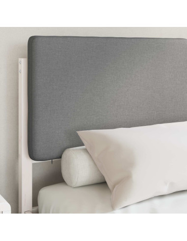 Letto con Testiera Rivestita Grigio chiaro 140 x 190 cm