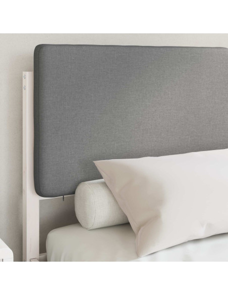 Letto con Testiera Rivestita Grigio chiaro 140 x 190 cm