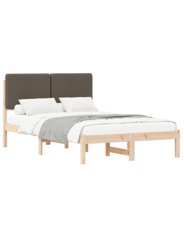 Letto con Testiera Rivestita Talpa 135 x 190 cm Pino massello