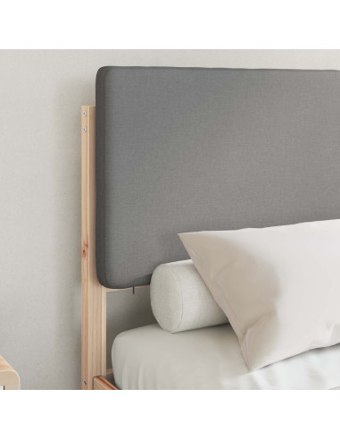 Letto con Testiera Rivestita Grigio chiaro 120 x 190 cm