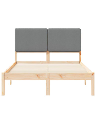 Letto con Testiera Rivestita Grigio chiaro 120 x 190 cm