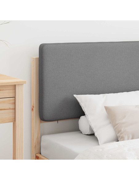 Letto con Testiera Rivestita Grigio chiaro 90 x 200 cm