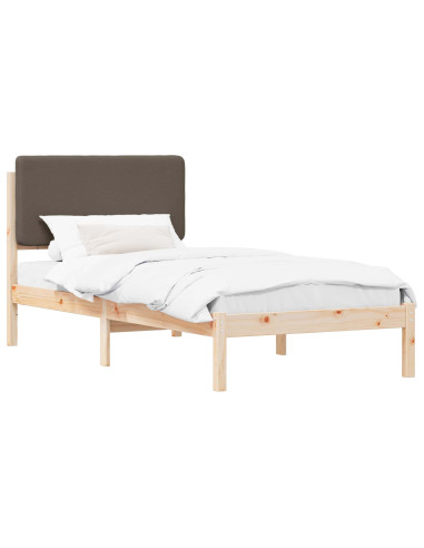 Letto con Testiera Rivestita Talpa 80 x 200 cm Pino massello