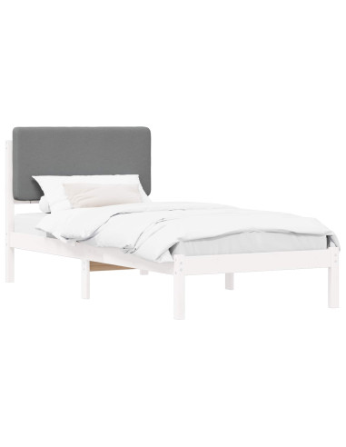 Letto con Testiera Rivestita Grigio chiaro 80 x 200 cm