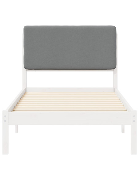 Letto con Testiera Rivestita Grigio chiaro 80 x 200 cm
