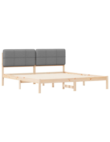 Letto con Testiera Rivestita Grigio chiaro 180 x 200 cm