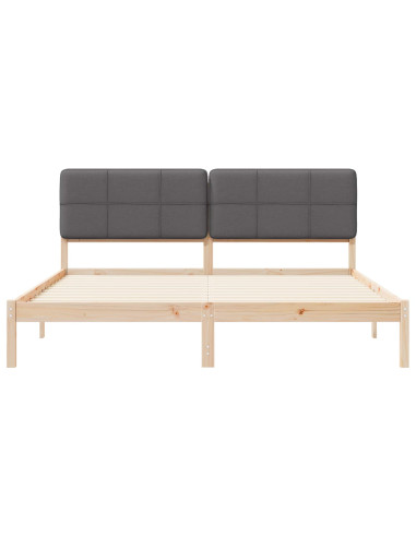 Letto con Testiera Rivestita Grigio scuro 180 x 200 cm