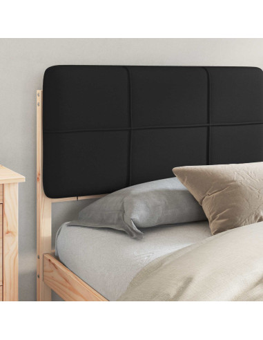 Letto con Testiera Rivestita Nero 180 x 200 cm Pino massello