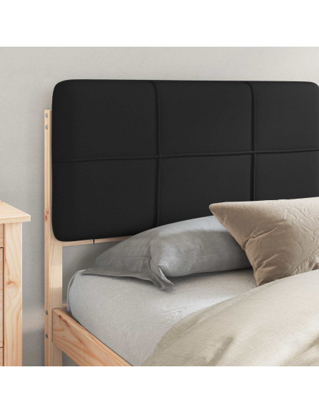 Letto con Testiera Rivestita Nero 180 x 200 cm Pino massello