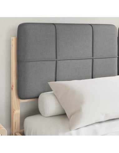 Letto con Testiera Rivestita Grigio chiaro 140 x 200 cm