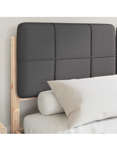 Letto con Testiera Rivestita Grigio scuro 140 x 200 cm