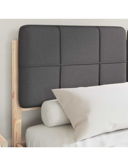 Letto con Testiera Rivestita Grigio scuro 140 x 200 cm