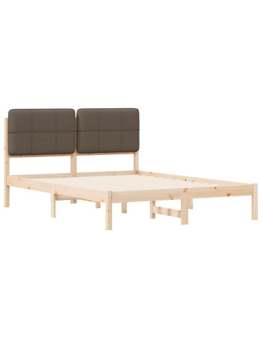Letto con Testiera Rivestita Talpa 140 x 200 cm Pino massello