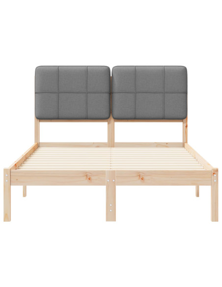 Letto con Testiera Rivestita Grigio chiaro 120 x 200 cm