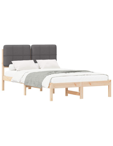 Letto con Testiera Rivestita Grigio scuro 120 x 200 cm