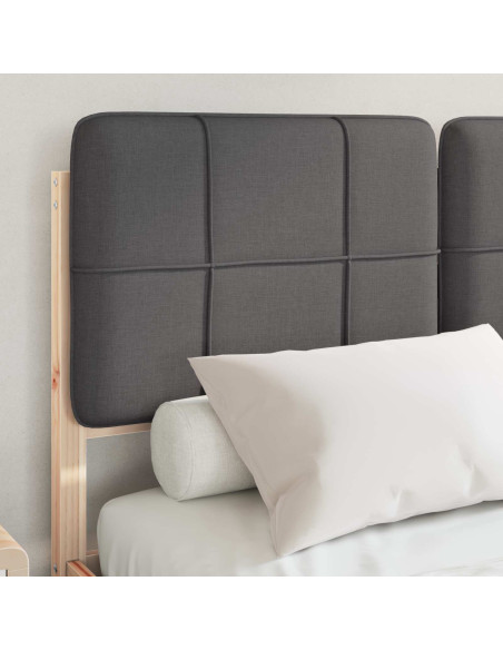 Letto con Testiera Rivestita Grigio scuro 120 x 200 cm