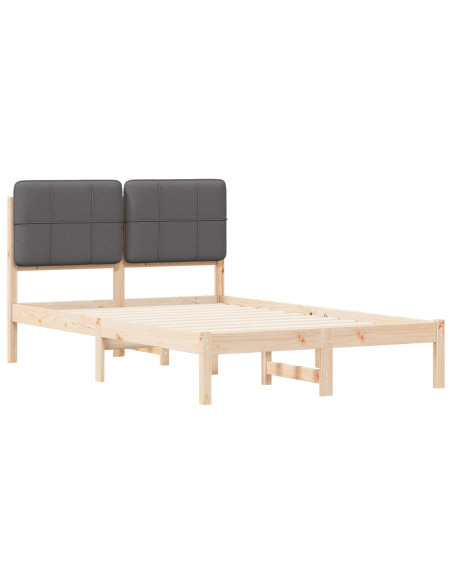 Letto con Testiera Rivestita Grigio scuro 120 x 200 cm