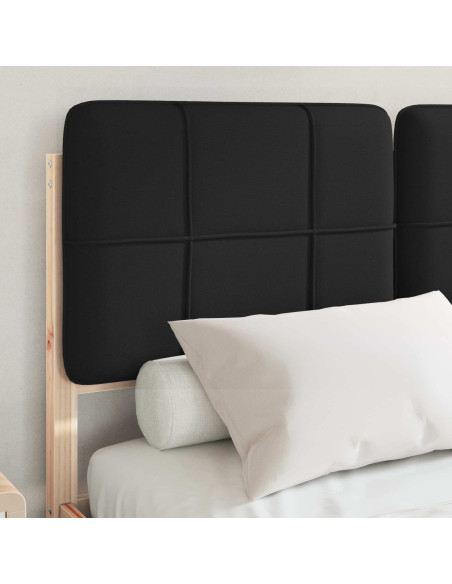Letto con Testiera Rivestita Nero 120 x 200 cm Pino massello
